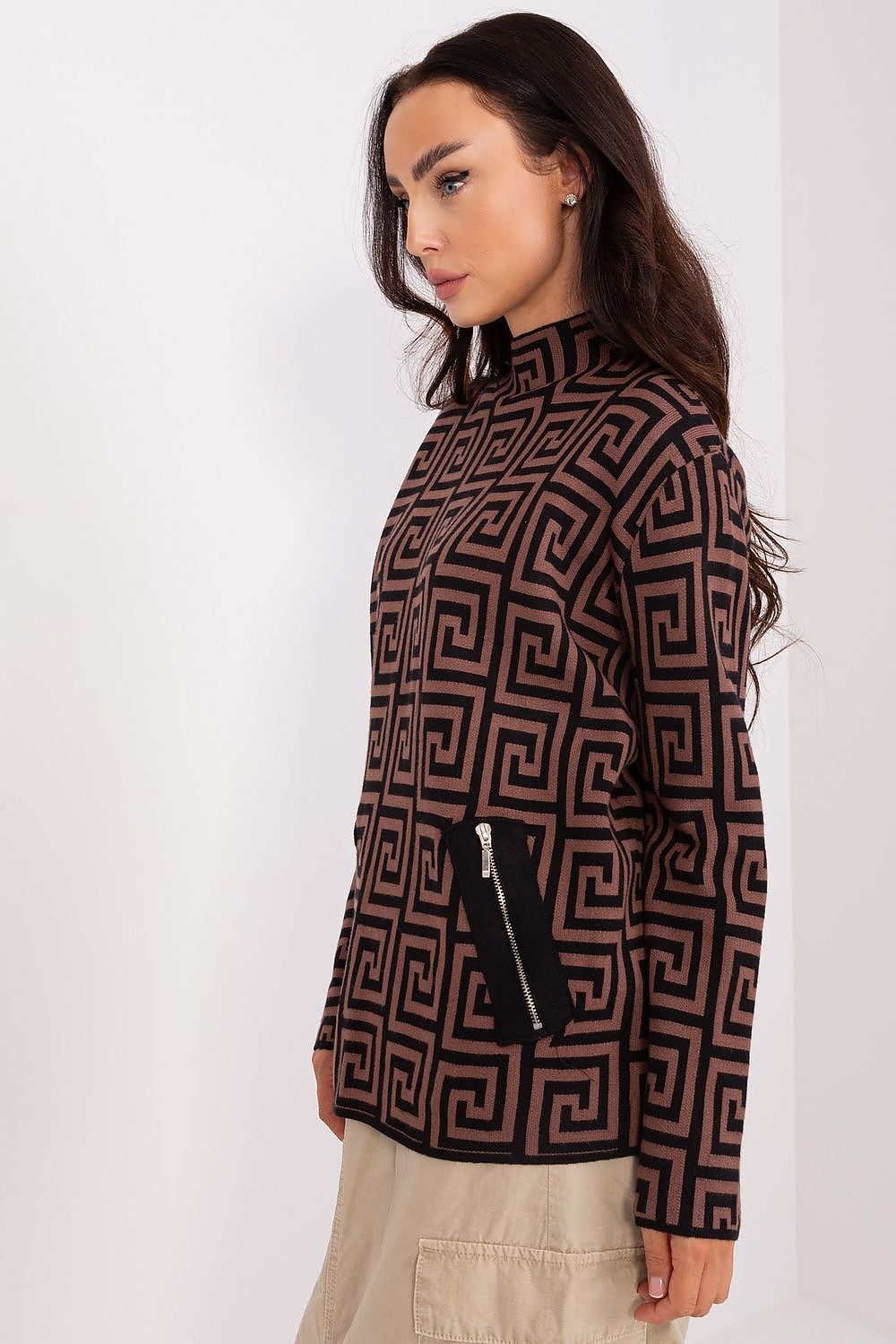   Sweter Damski Model AT-SW-2341.00P Brown - AT 