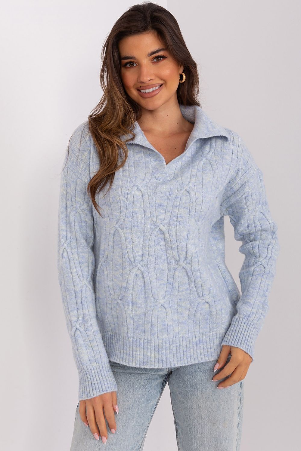   Sweter Damski Model AT-SW-2349-2.27 Błękit - AT 