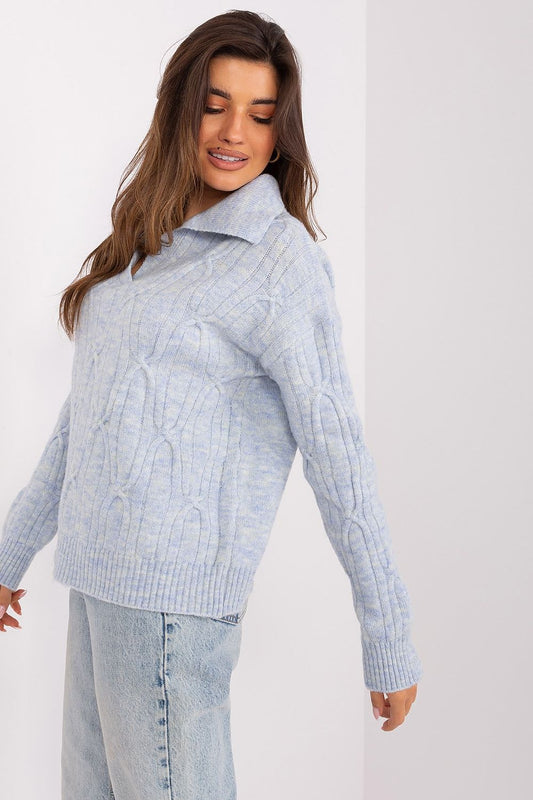   Sweter Damski Model AT-SW-2349-2.27 Błękit - AT 