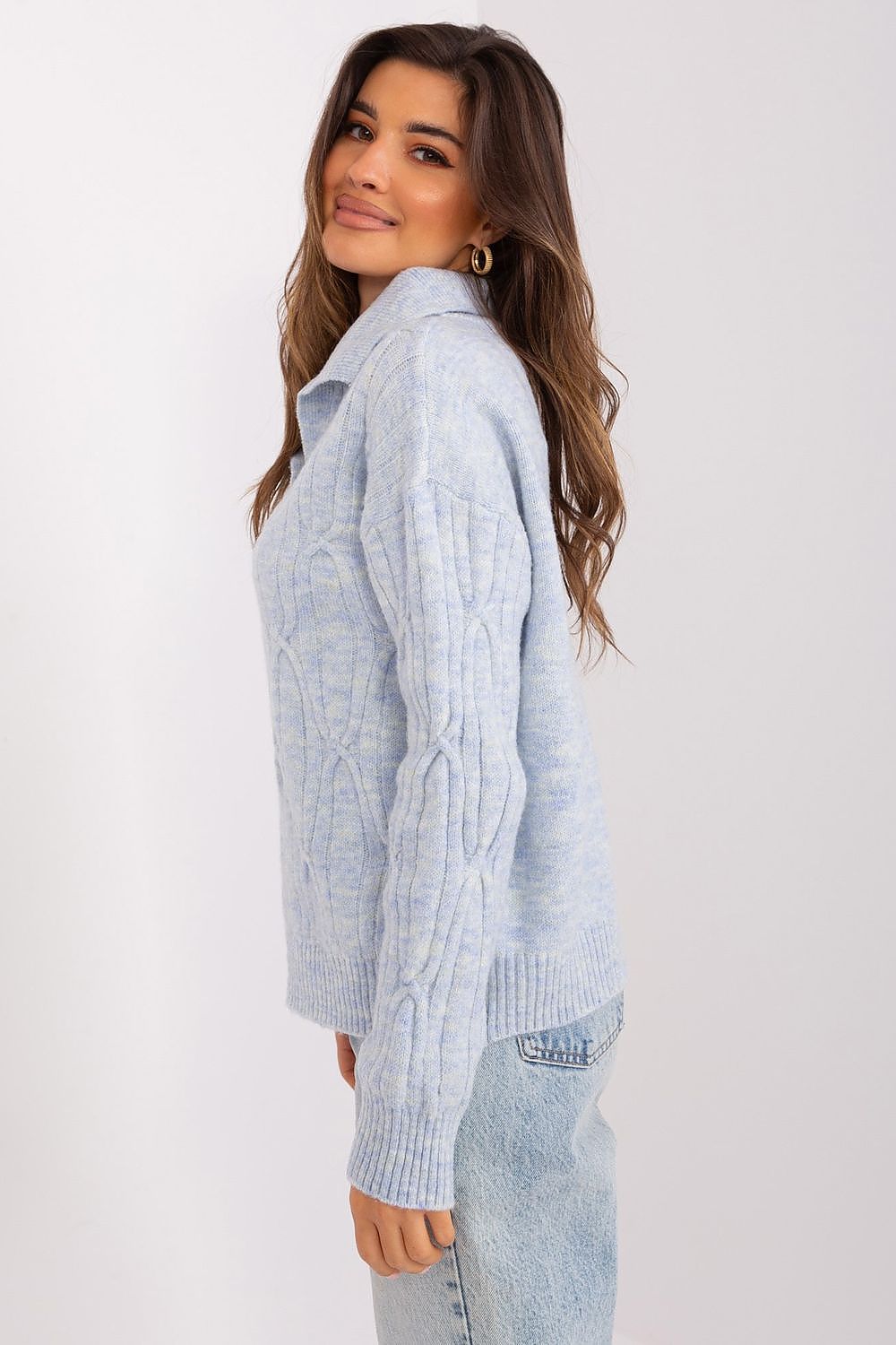   Sweter Damski Model AT-SW-2349-2.27 Błękit - AT 