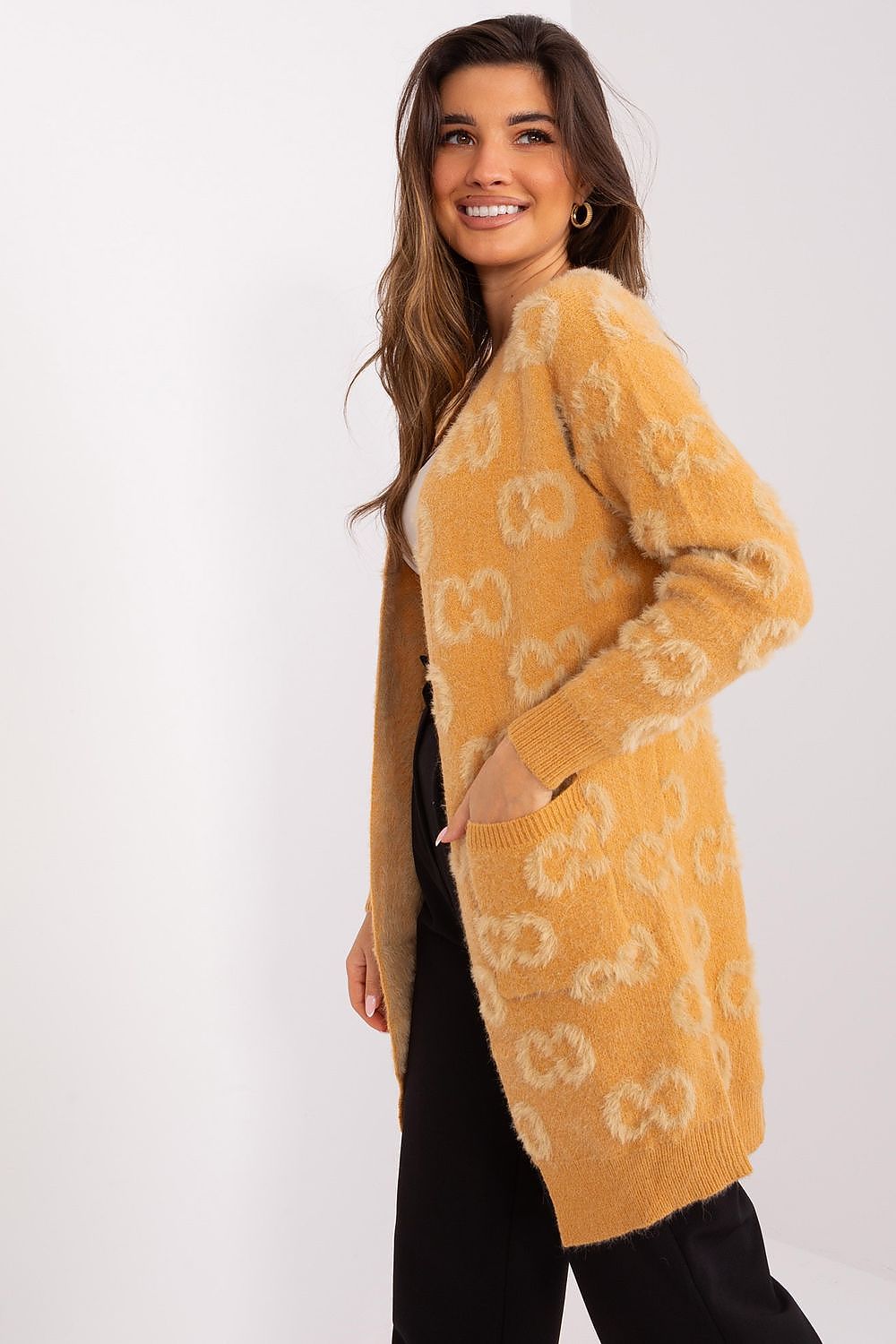  Sweter Kardigan Model AT-SW-234502.38X Camel - AT 