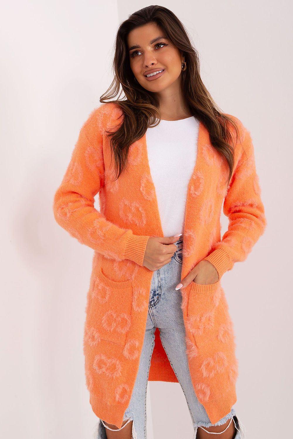  Sweter Kardigan Model AT-SW-234502.38X Orange - AT 