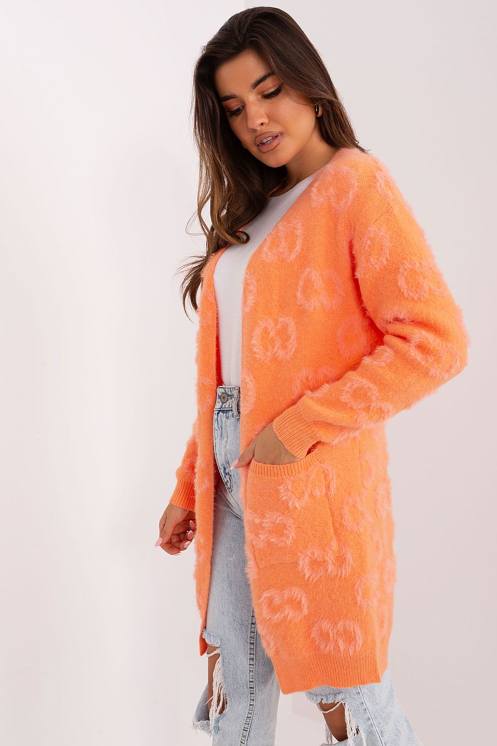  Sweter Kardigan Model AT-SW-234502.38X Orange - AT 