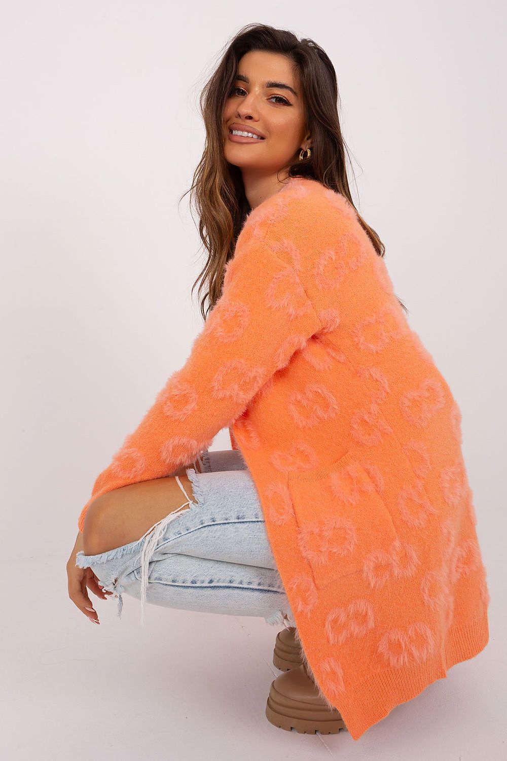  Sweter Kardigan Model AT-SW-234502.38X Orange - AT 
