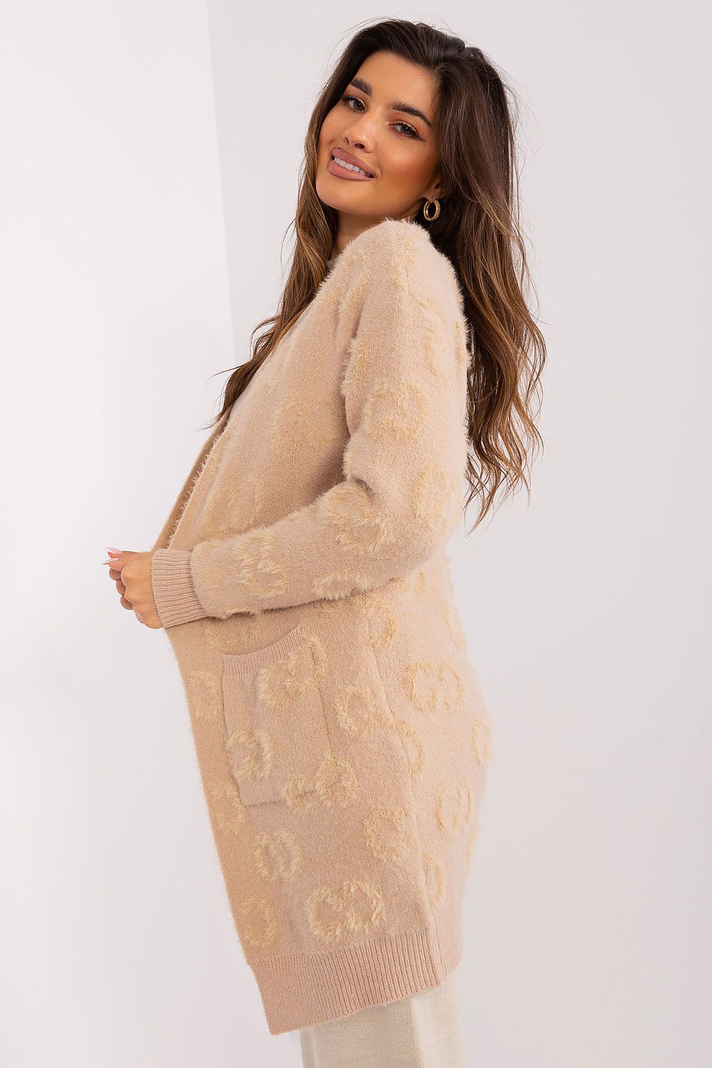  Sweter Kardigan Model AT-SW-234502.38X Beige - AT 