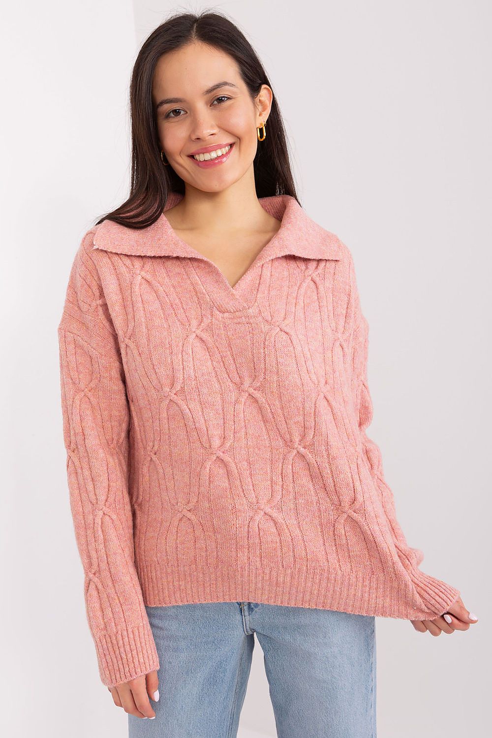   Sweter Damski Model AT-SW-2349-2.96 Dark Pink - AT 