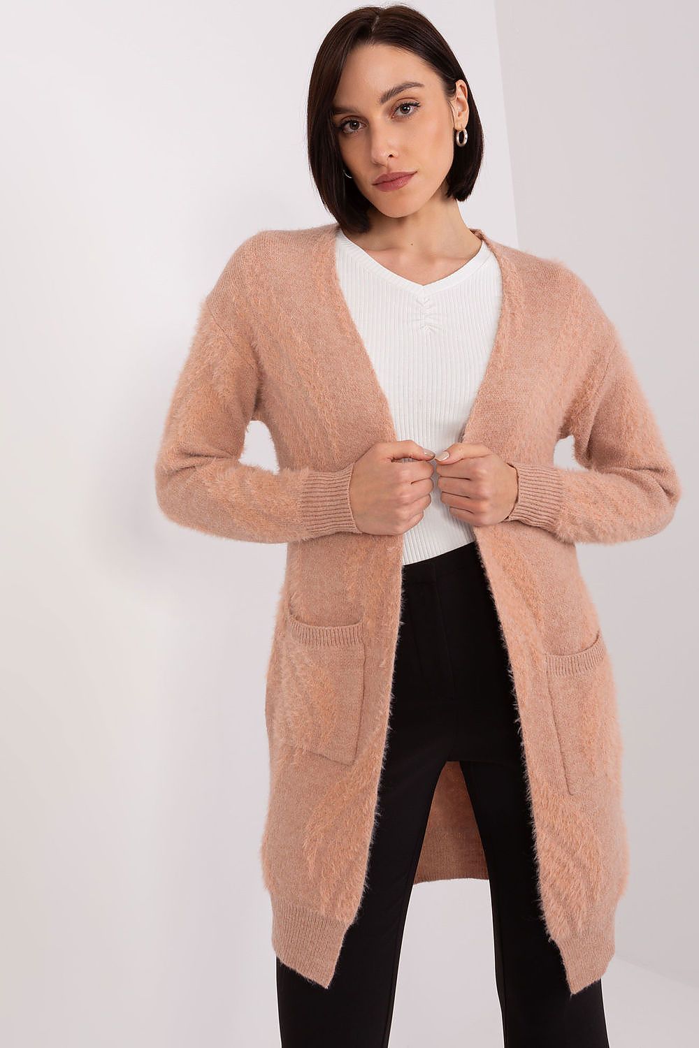  Sweter Kardigan Model AT-SW-234501.00P Brzoskwinia - AT 
