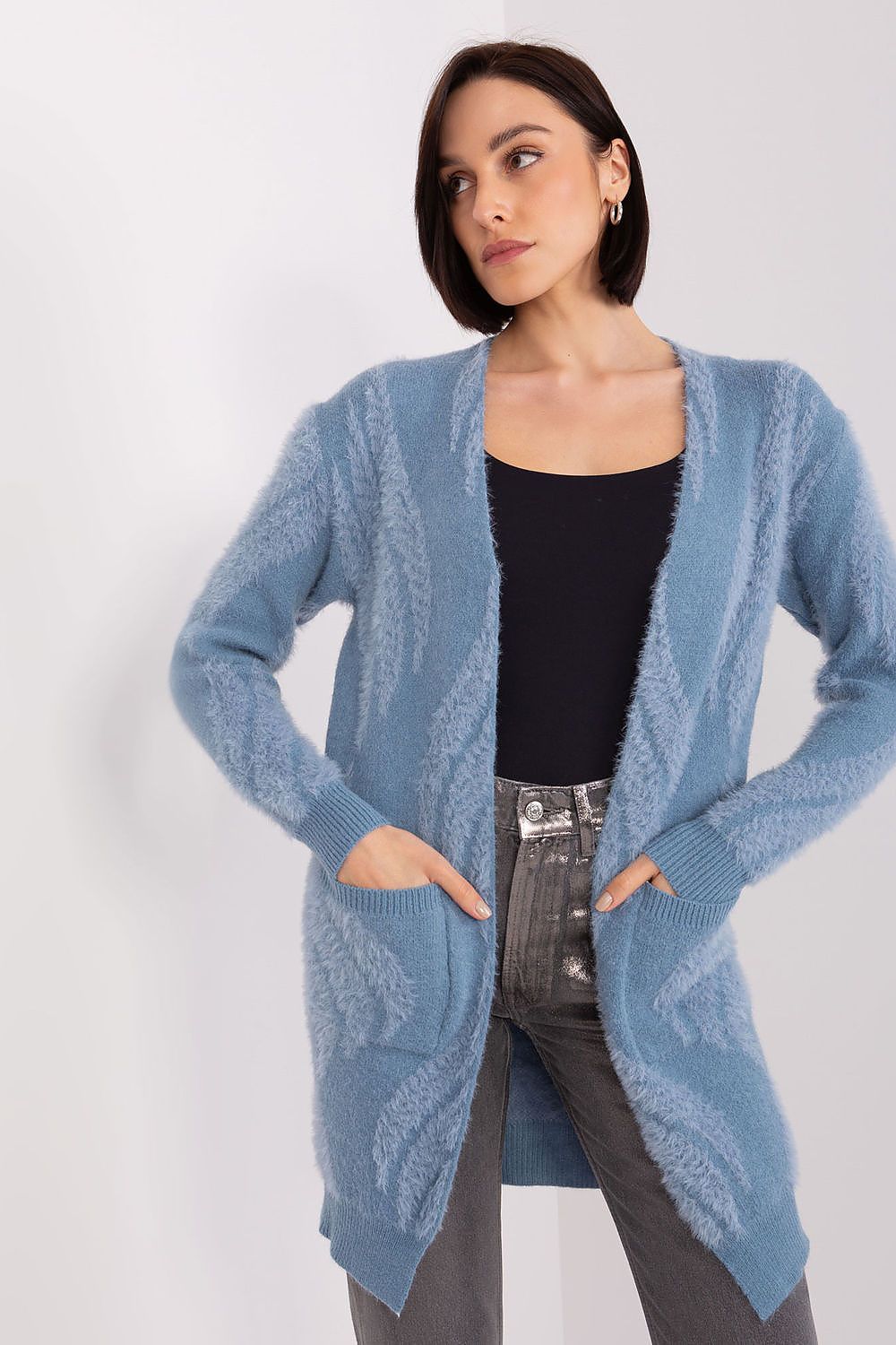  Sweter Kardigan Model AT-SW-234501.00P Blue - AT 