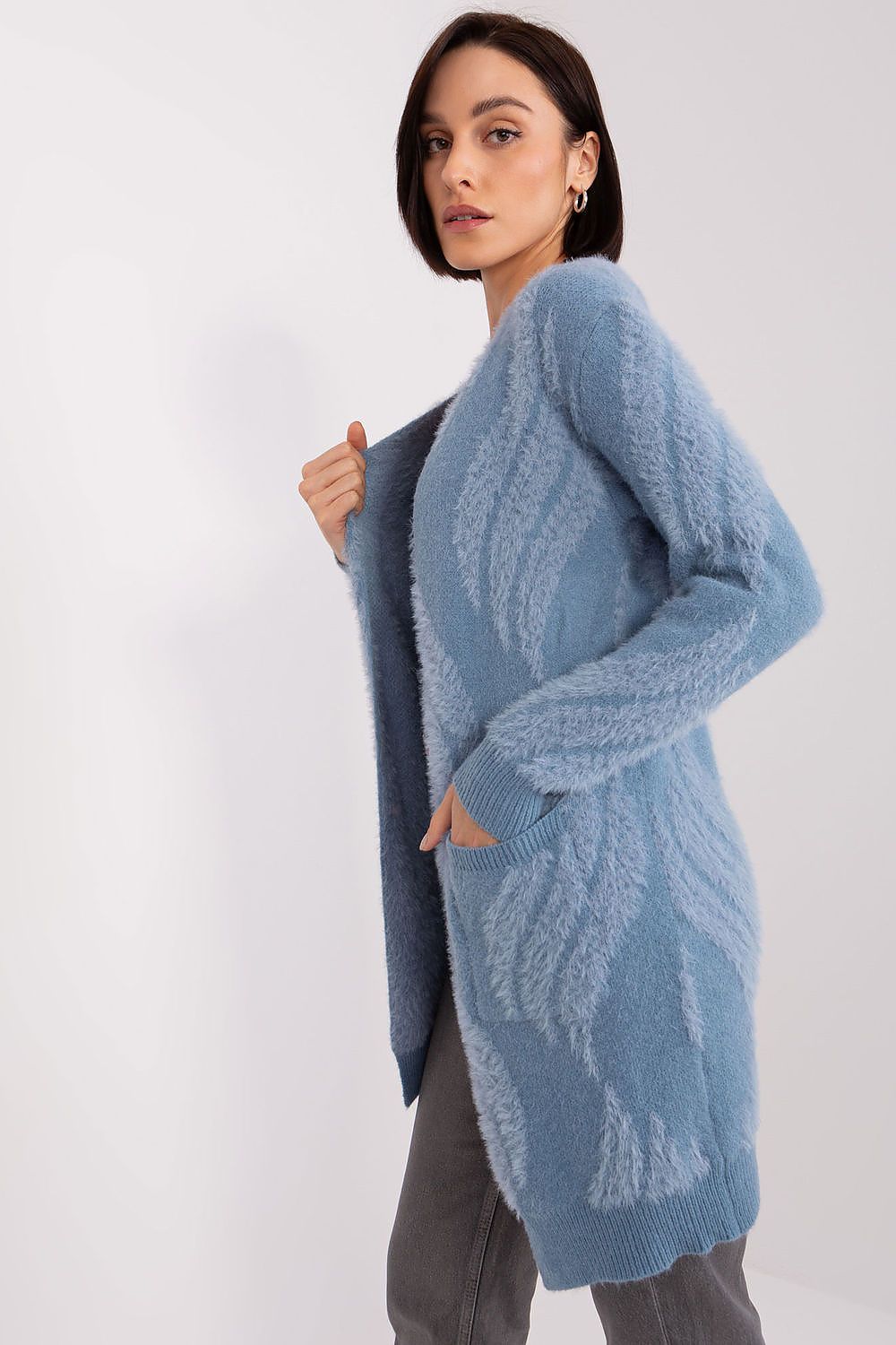  Sweter Kardigan Model AT-SW-234501.00P Blue - AT 