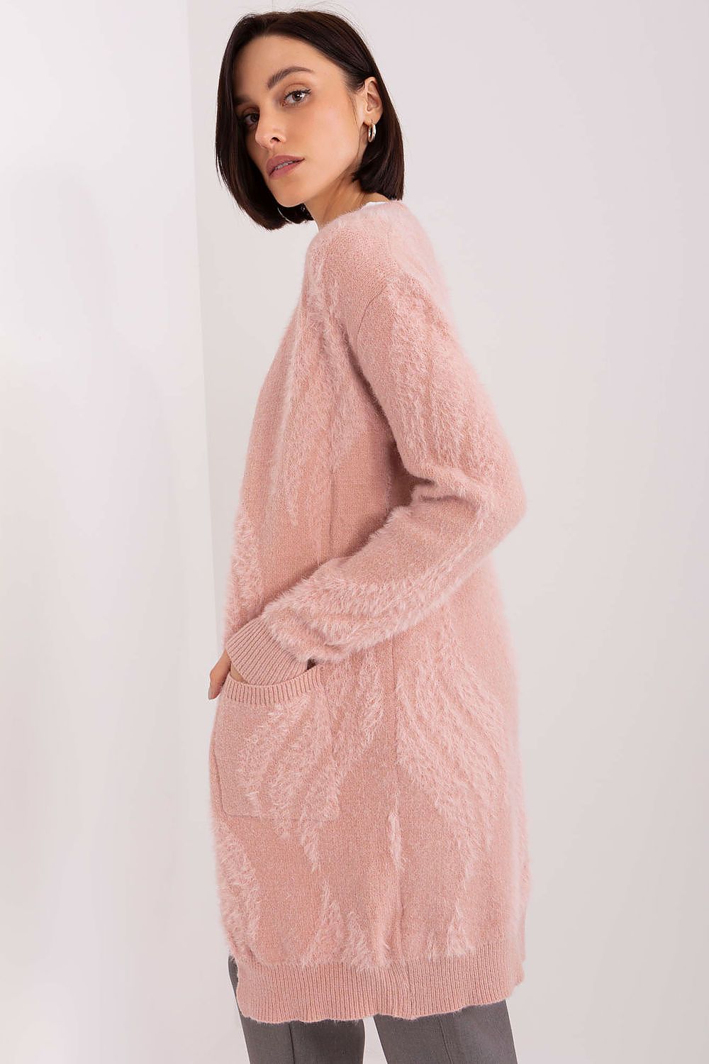  Sweter Kardigan Model AT-SW-234501.00P Light Pink - AT 