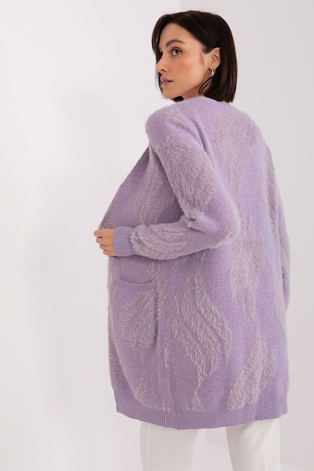  Sweter Kardigan Model AT-SW-234501.00P Light Violet - AT 