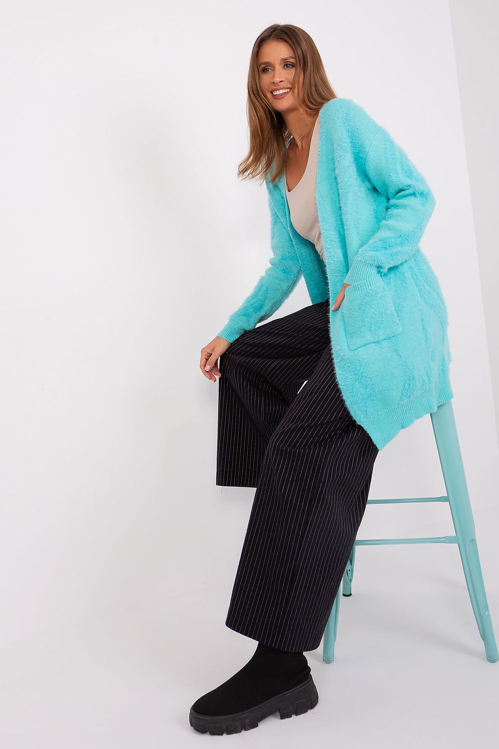  Sweter Kardigan Model AT-SW-234501.00P Mint - AT 