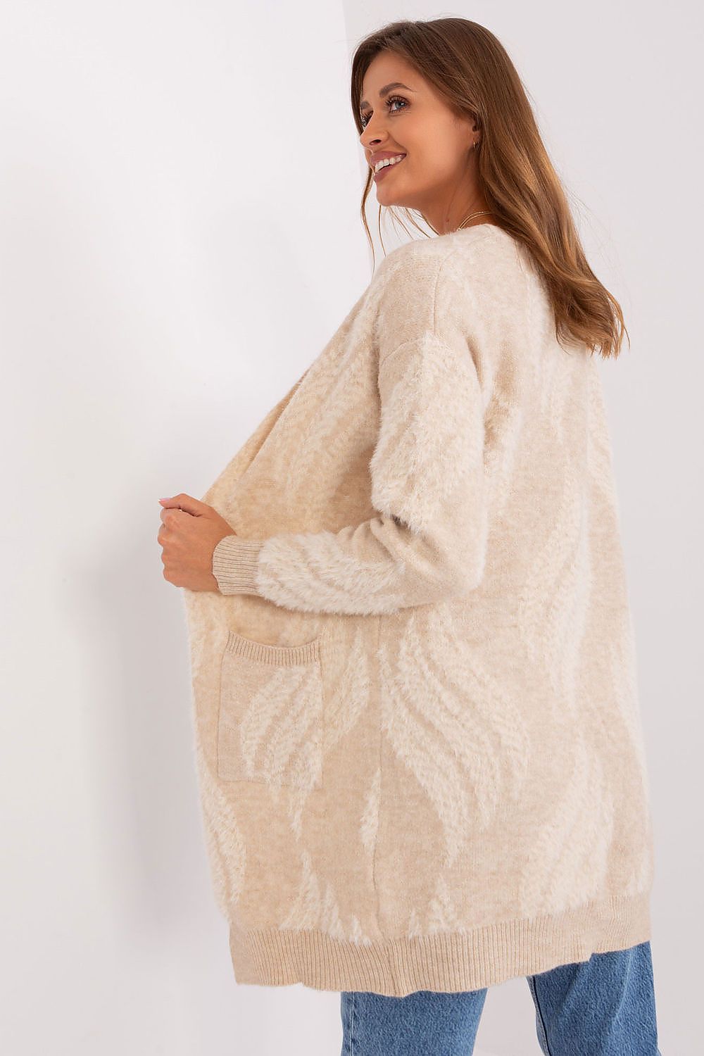  Sweter Kardigan Model AT-SW-234501.00P Light Beige - AT 
