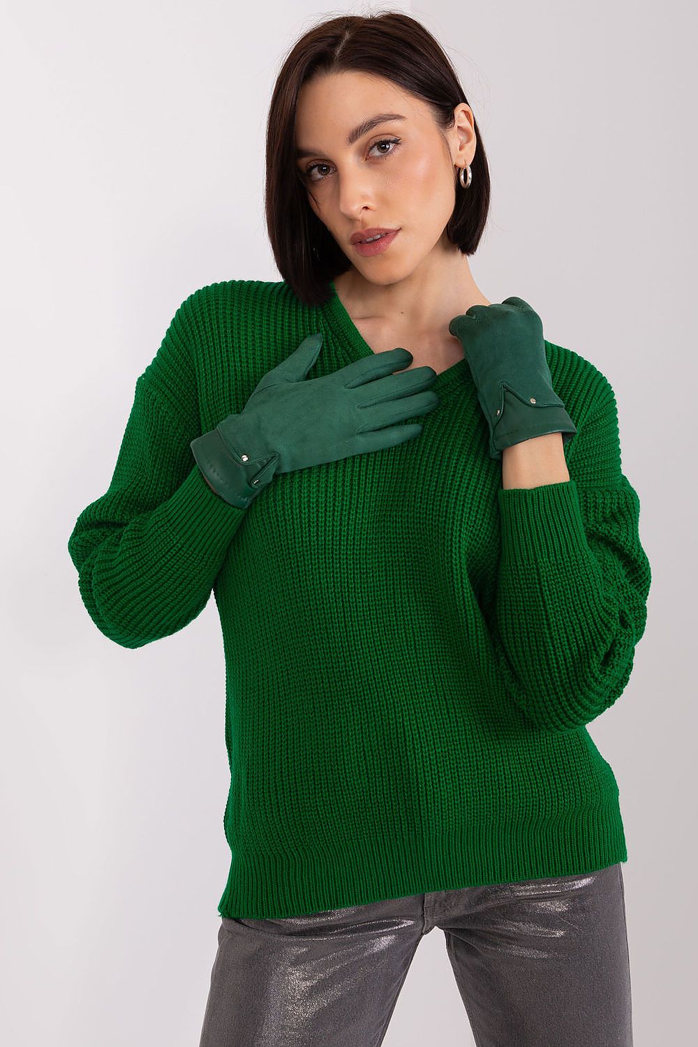   Rękawiczki Model AT-RK-239507.53P Dark Green - AT 