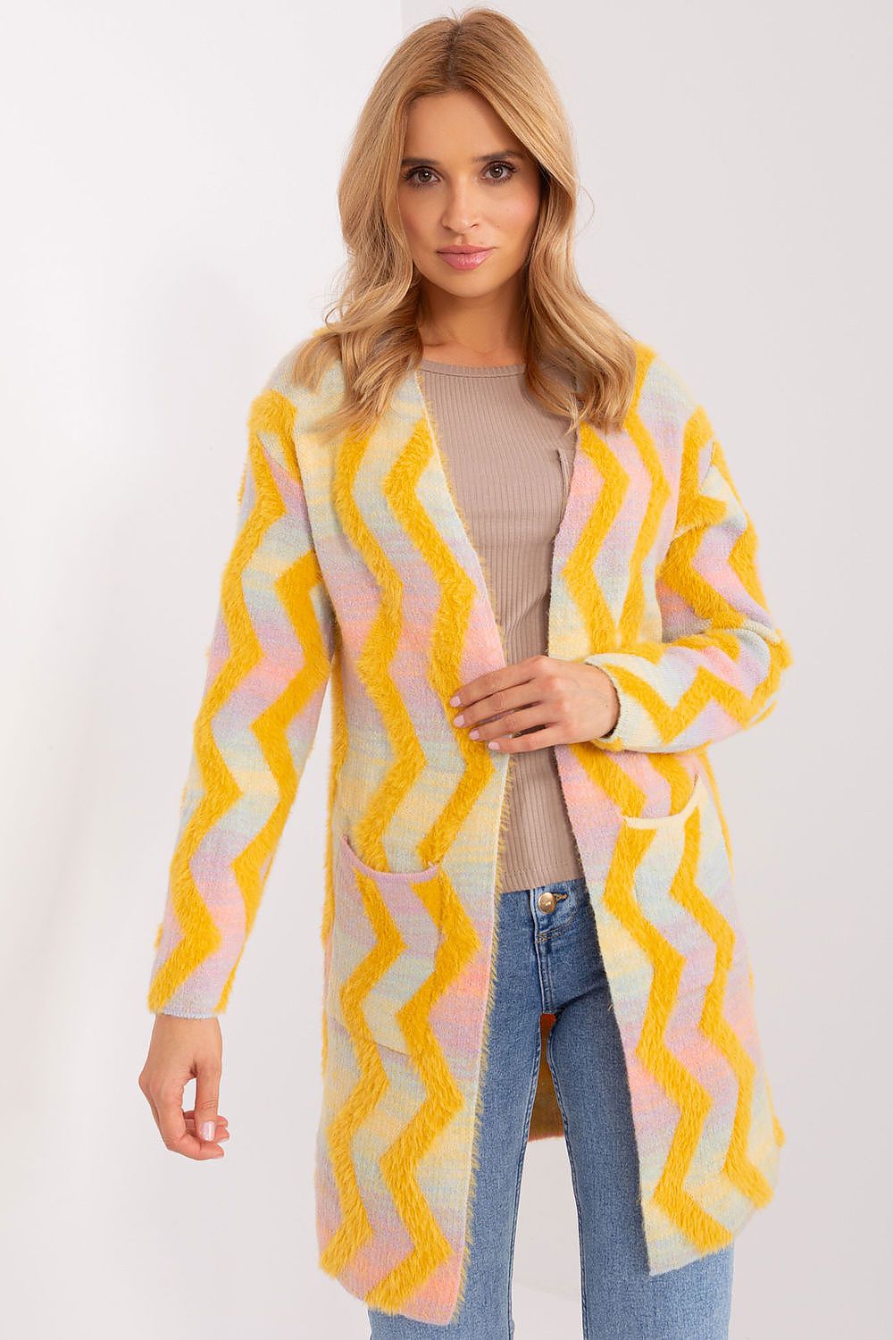 Sweter Kardigan Model AT-SW-234701.34 Yellow - AT 