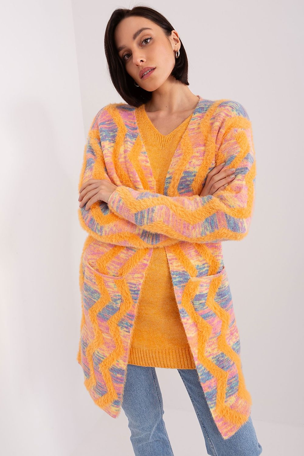  Sweter Kardigan Model AT-SW-234701.34 Orange - AT 