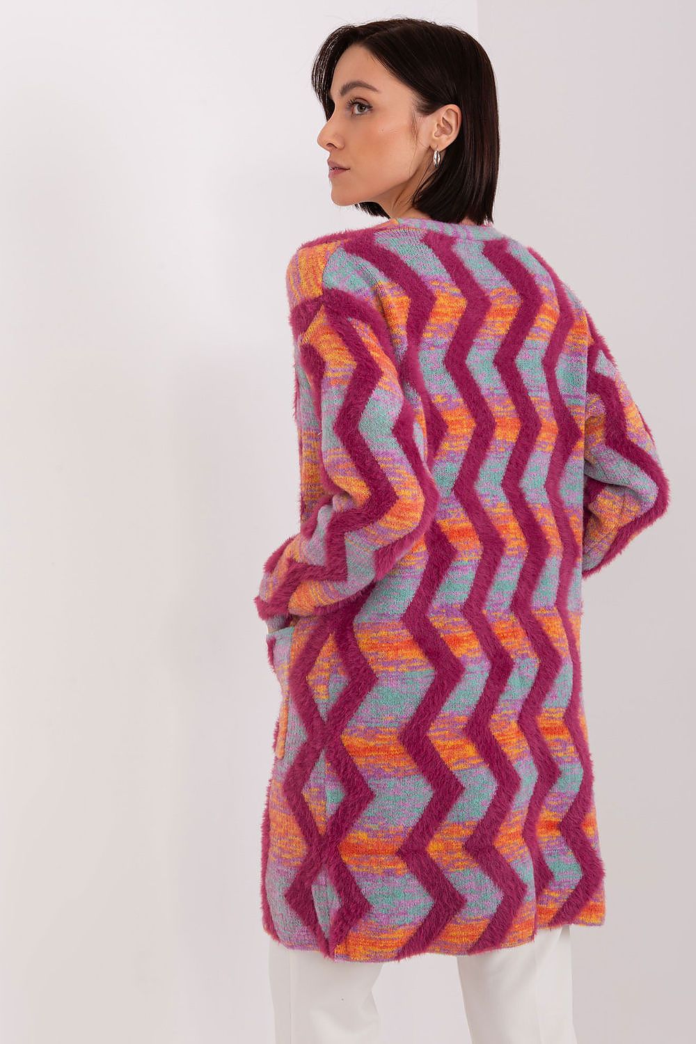  Sweter Kardigan Model AT-SW-234701.34 Fuksja - AT 
