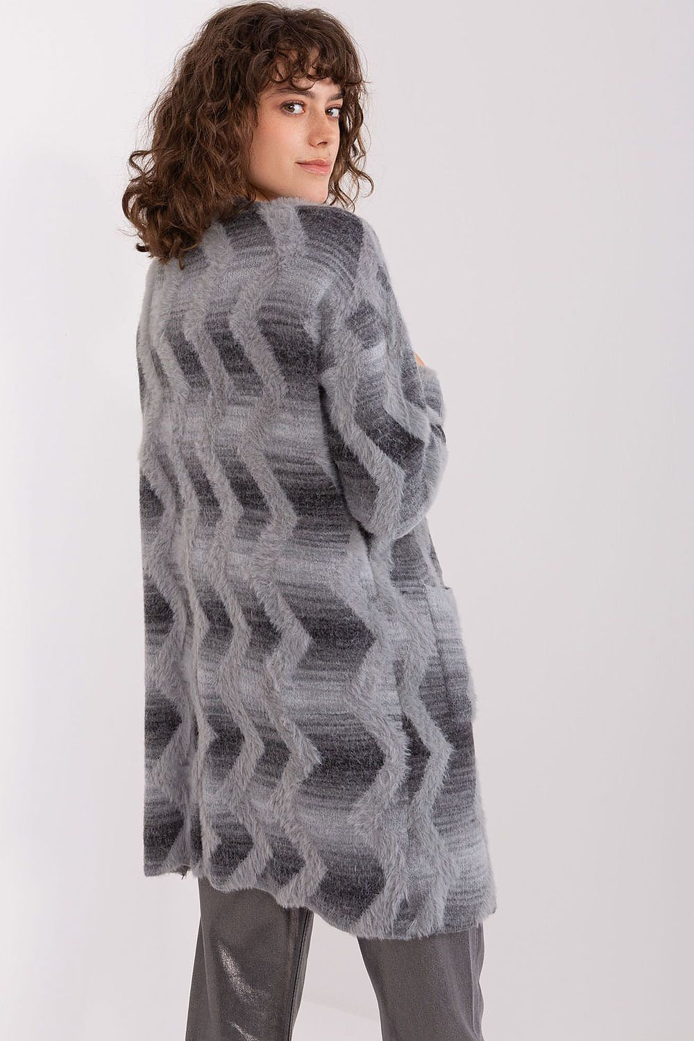  Sweter Kardigan Model AT-SW-234701.34 Grey - AT 