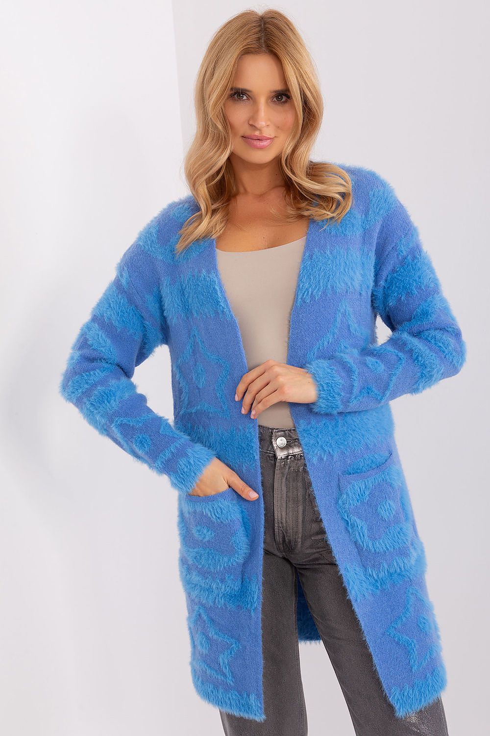  Sweter Kardigan Model AT-SW-234503.00P Blue - AT 