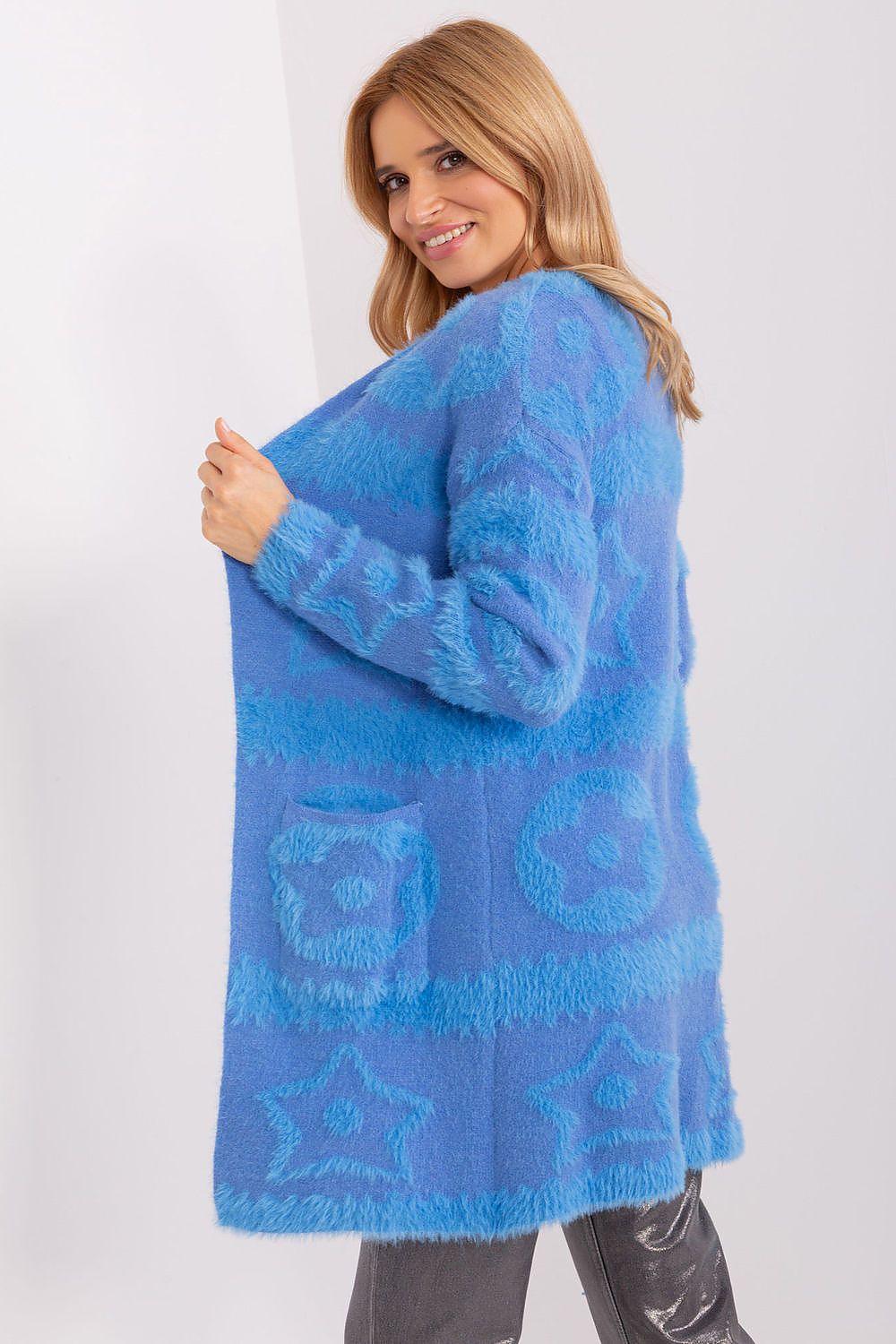  Sweter Kardigan Model AT-SW-234503.00P Blue - AT 
