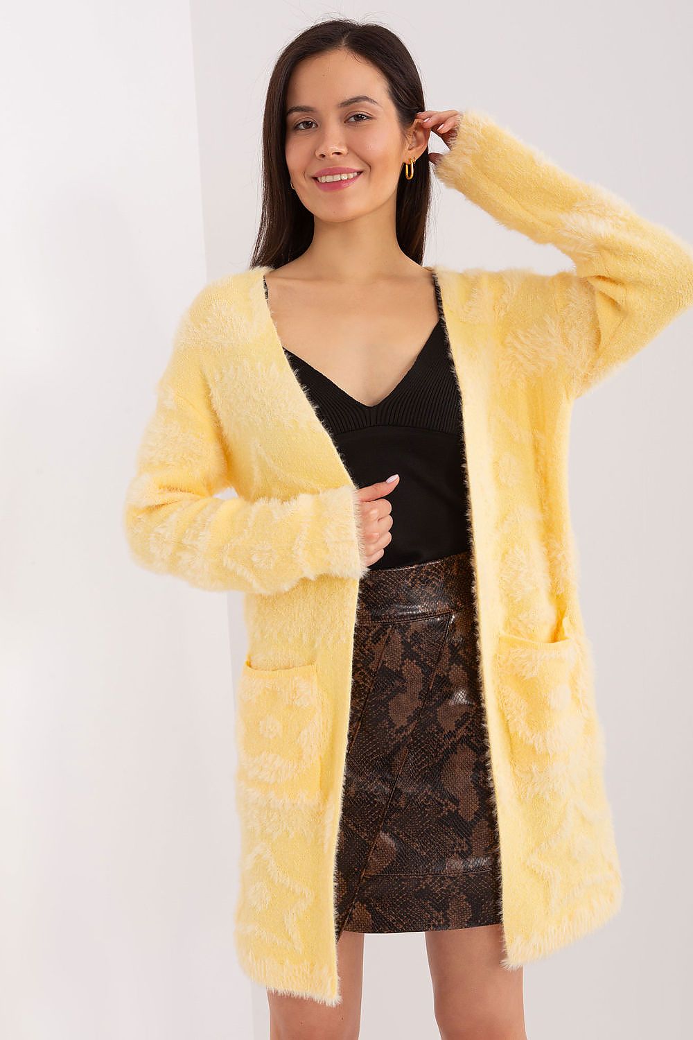  Sweter Kardigan Model AT-SW-234503.00P Light Yellow - AT 