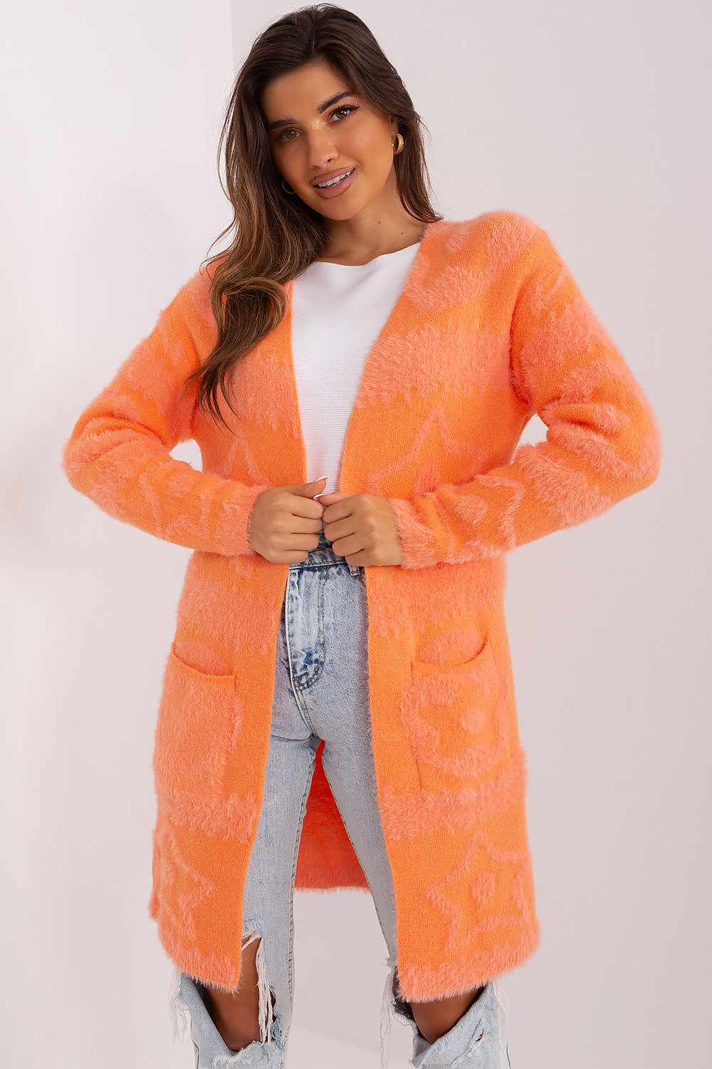  Sweter Kardigan Model AT-SW-234503.00P Orange - AT 