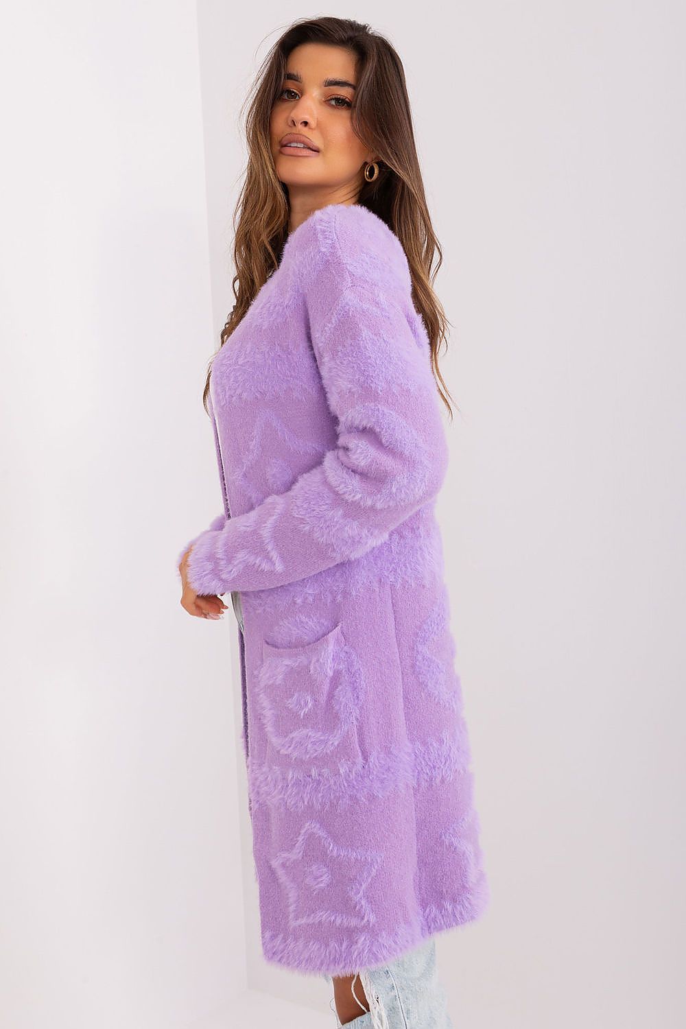  Sweter Kardigan Model AT-SW-234503.00P Light Violet - AT 