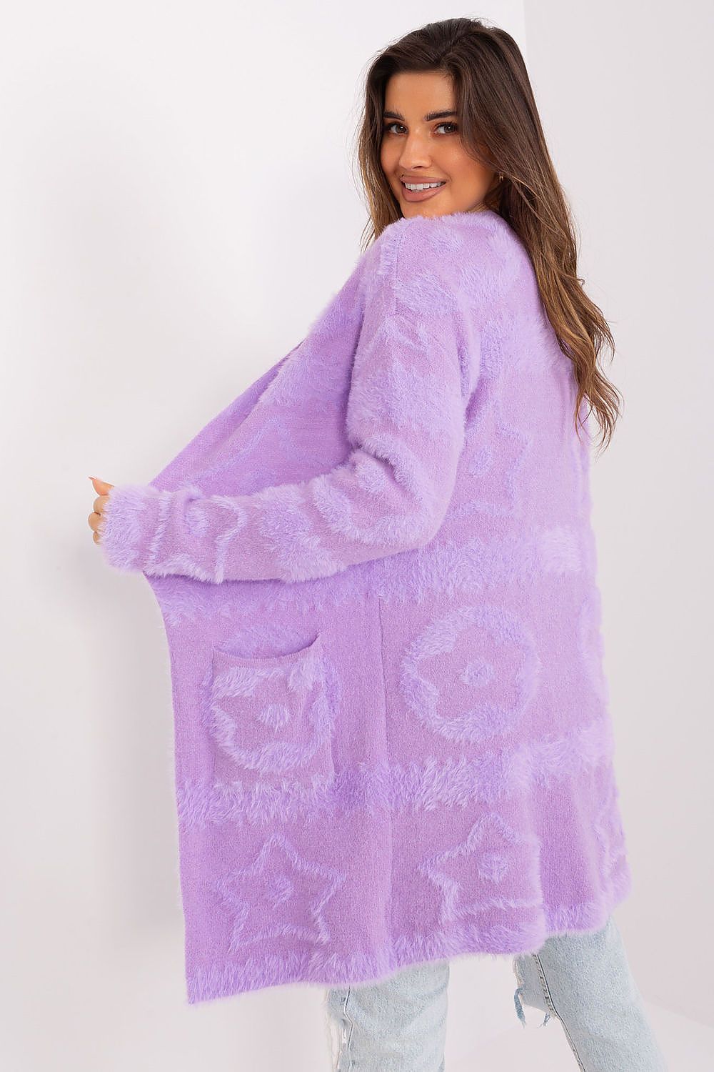  Sweter Kardigan Model AT-SW-234503.00P Light Violet - AT 