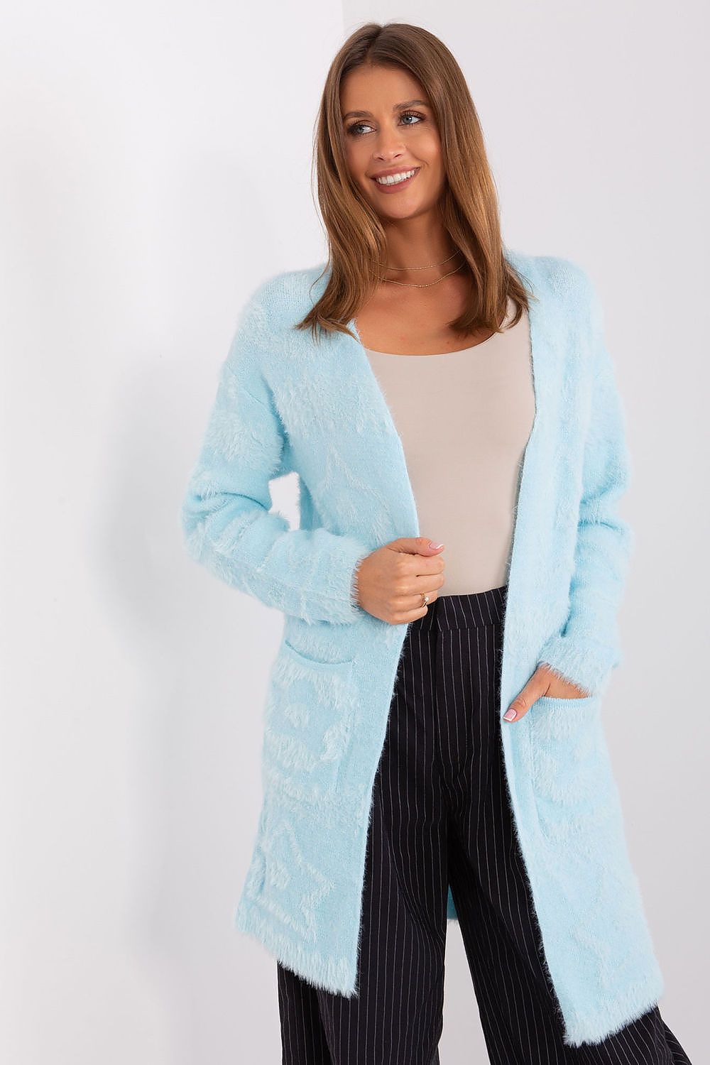  Sweter Kardigan Model AT-SW-234503.00P Light Blue - AT 