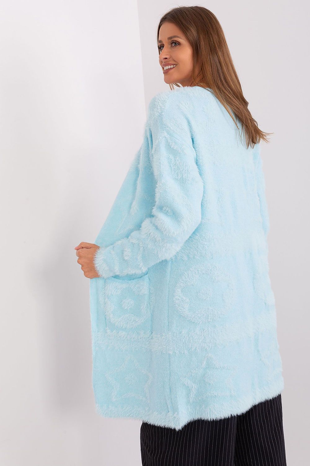  Sweter Kardigan Model AT-SW-234503.00P Light Blue - AT 