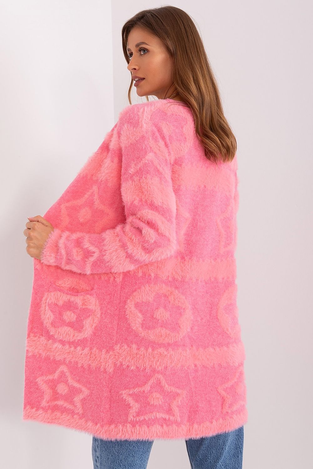  Sweter Kardigan Model AT-SW-234503.00P Pink - AT 