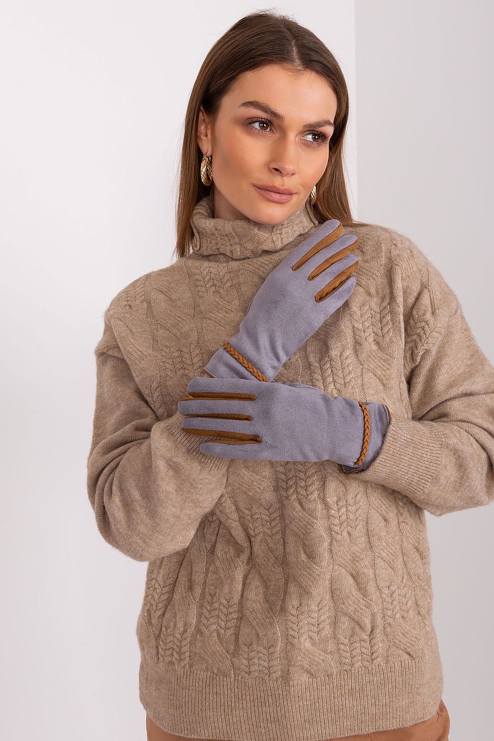  Rękawiczki Model AT-RK-238601.31P Grey - AT 