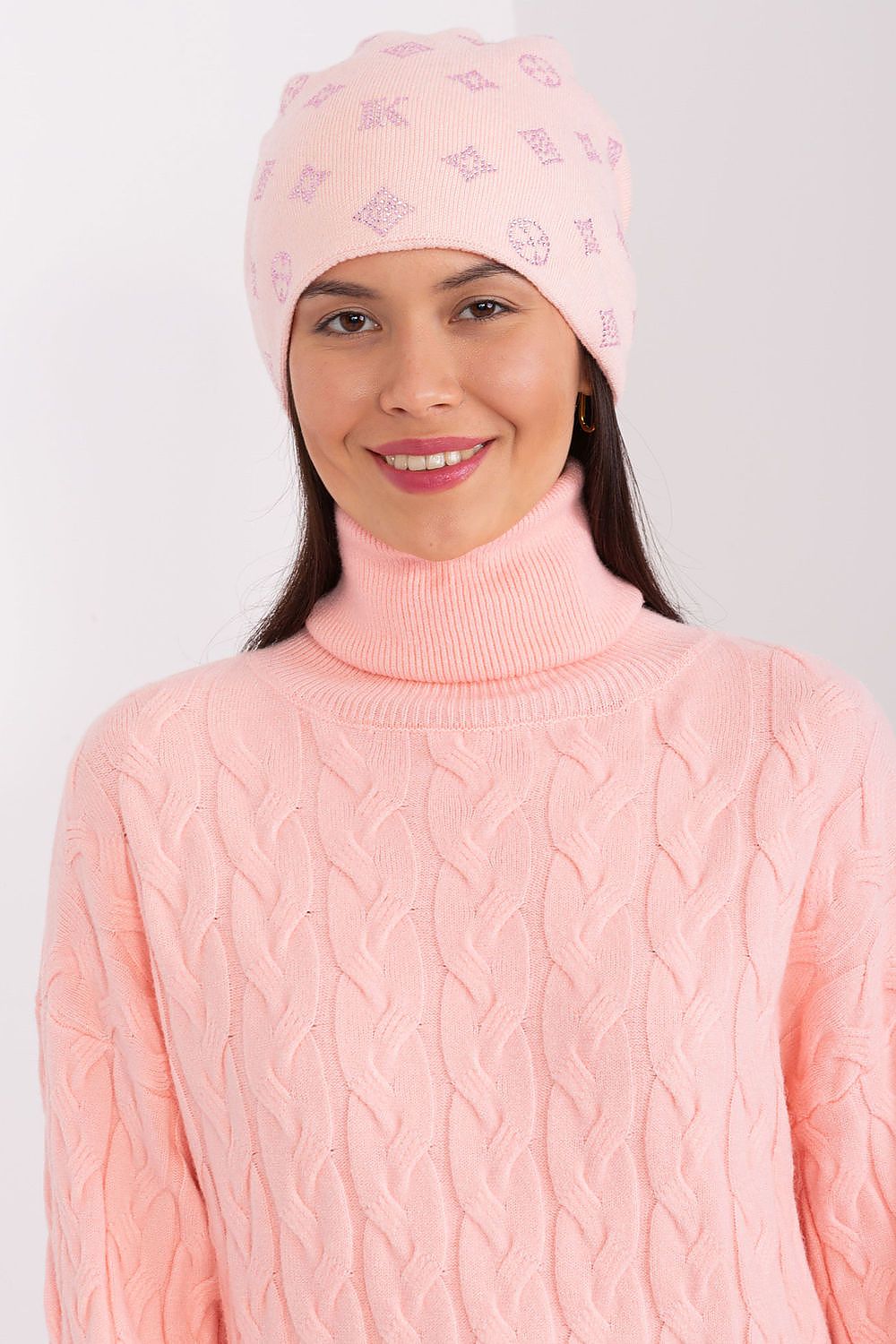   Czapka Model AT-CZ-2325.85 Light Pink - AT 