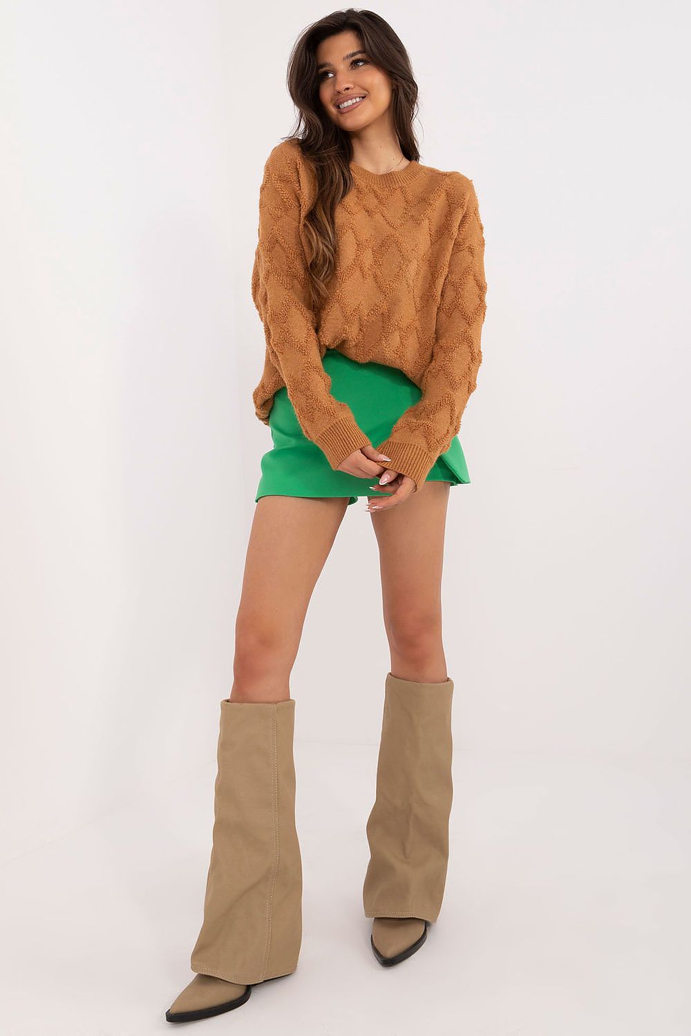   Sweter Damski Model AT-SW-2361.61 Light Brown - AT 