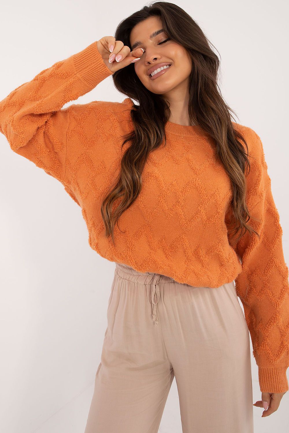   Sweter Damski Model AT-SW-2361.61 Orange - AT 