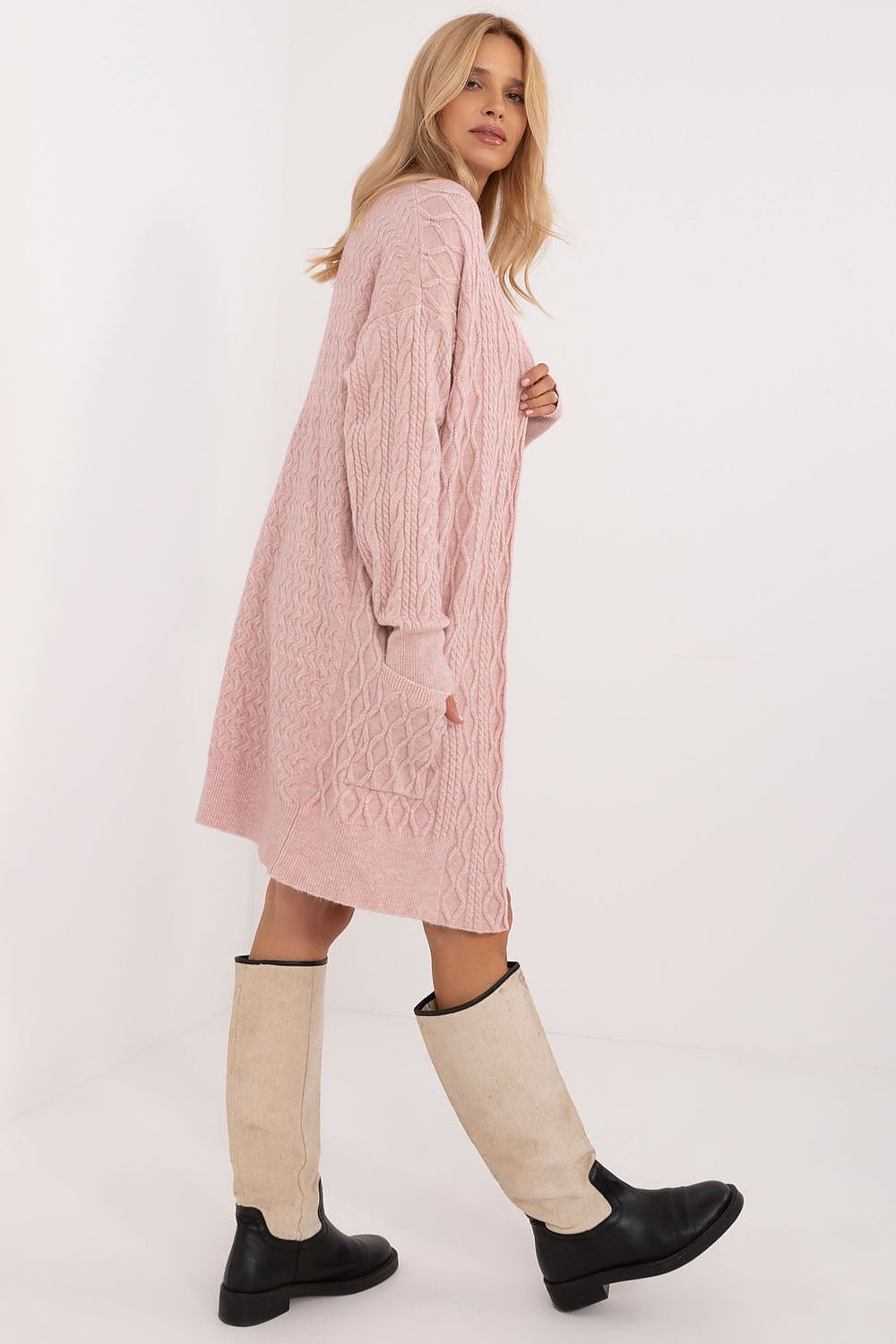  Sweter Kardigan Model AT-SW-2366.61 Light Pink - AT 