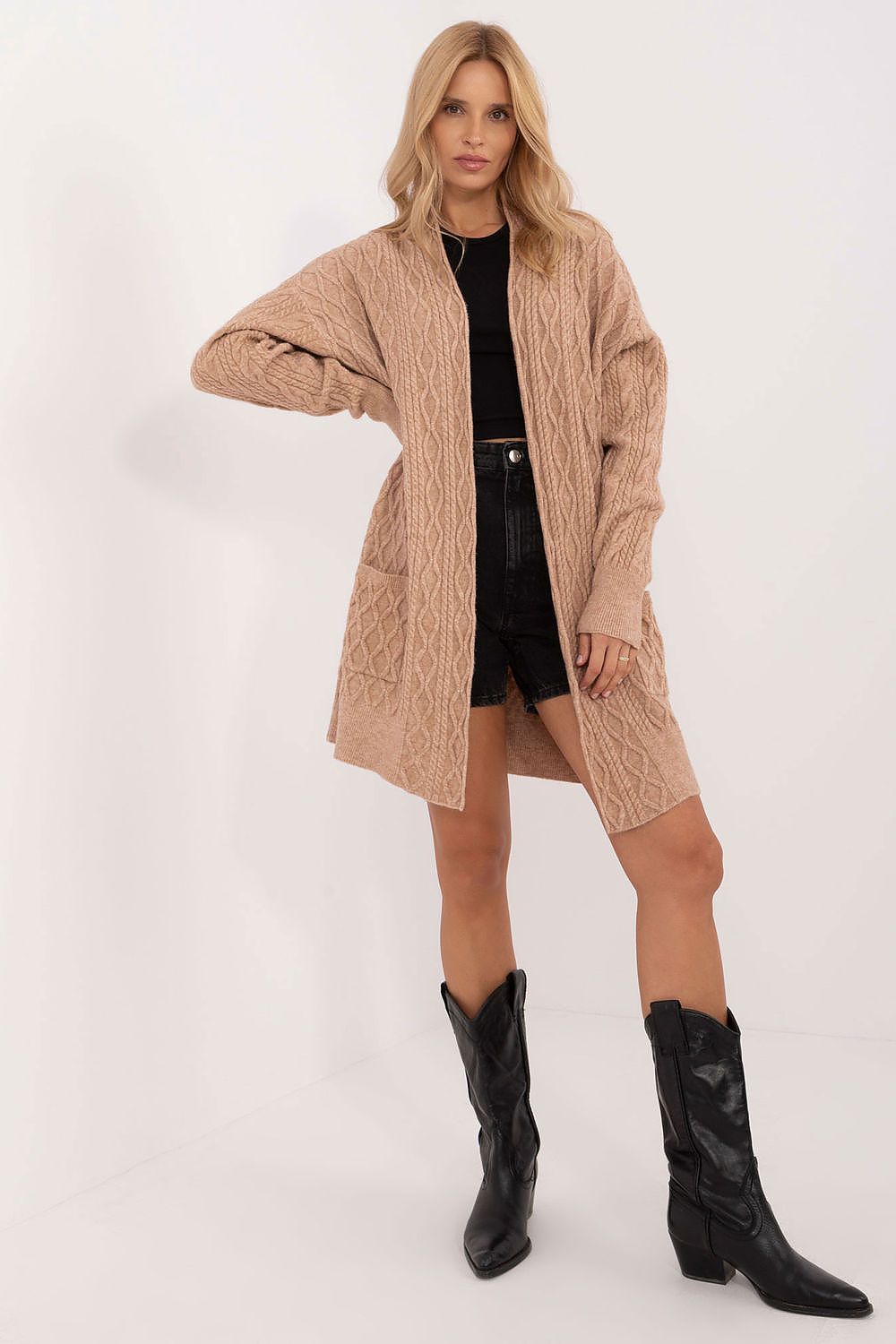  Sweter Kardigan Model AT-SW-2366.61 Camel - AT 