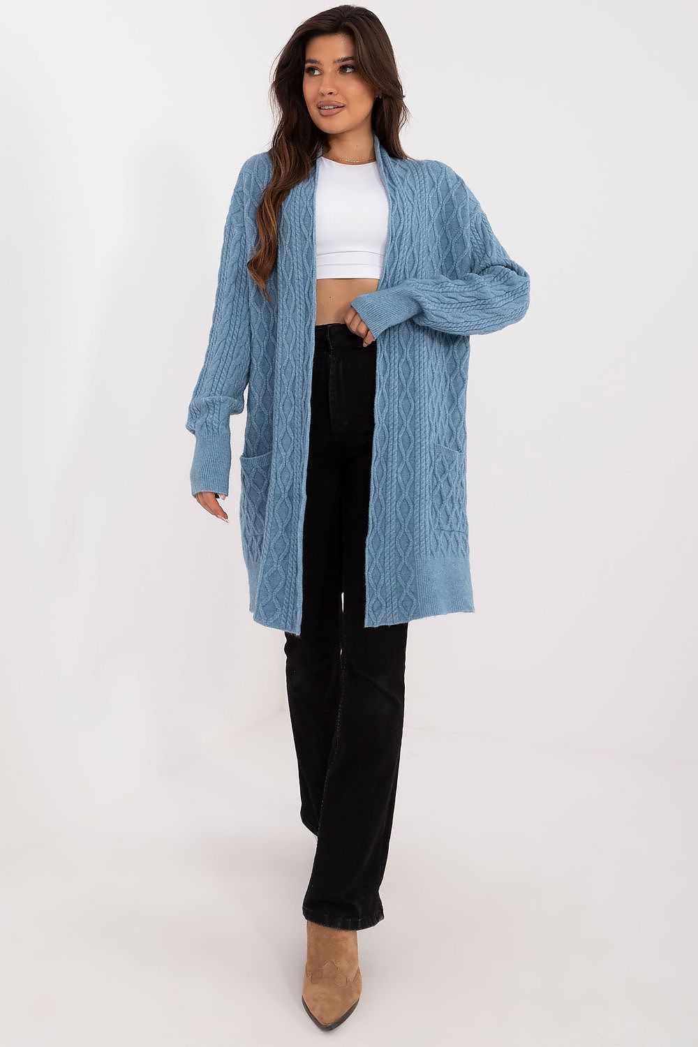  Sweter Kardigan Model AT-SW-2366.61 Blue - AT 