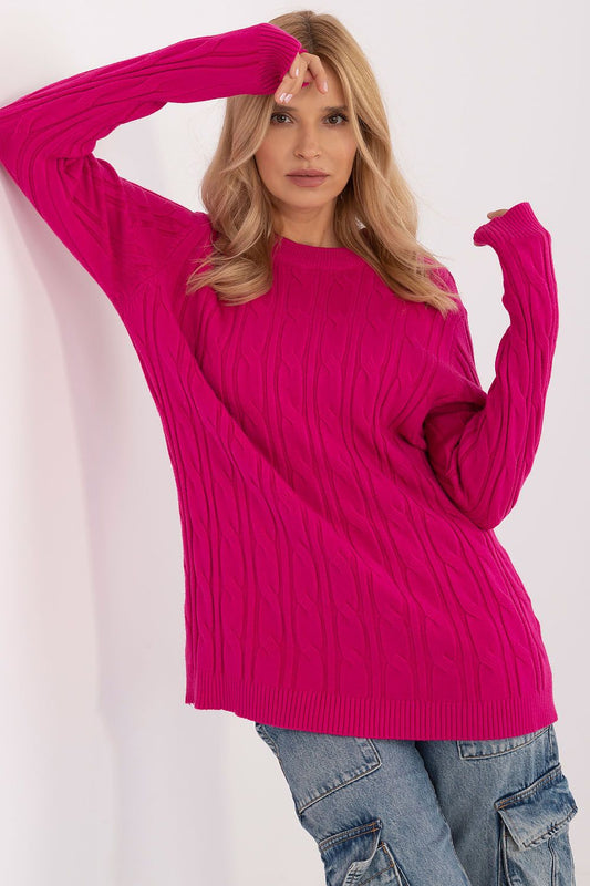   Sweter Damski Model AT-SW-2343.88 Fuksja - AT 