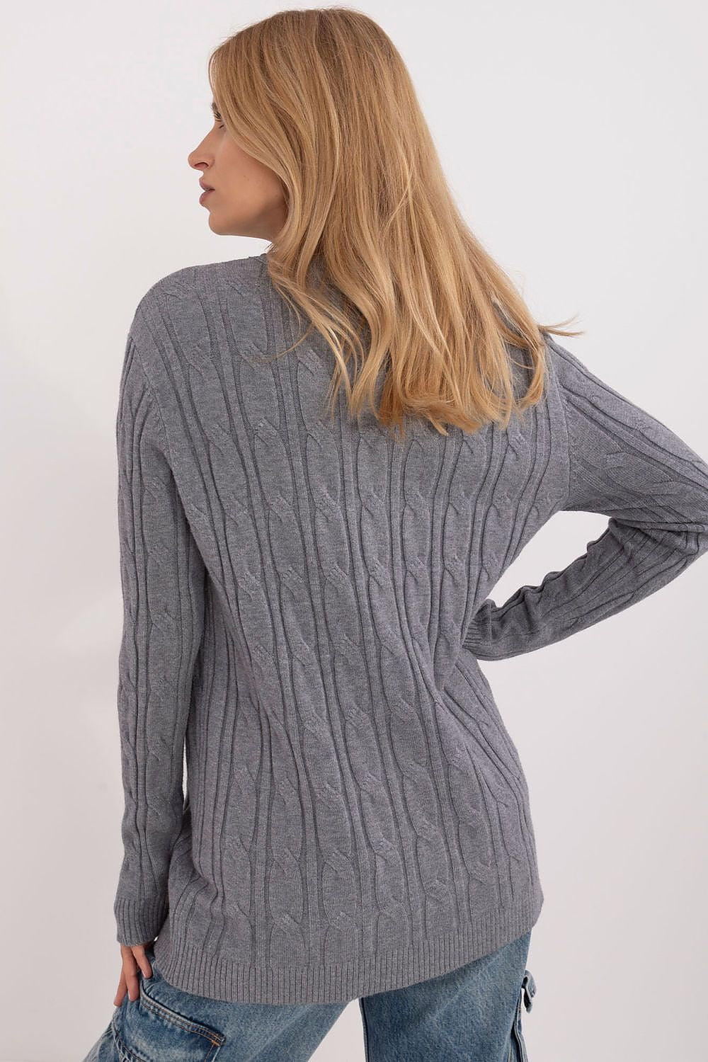   Sweter Damski Model AT-SW-2343.88 Dark Grey - AT 