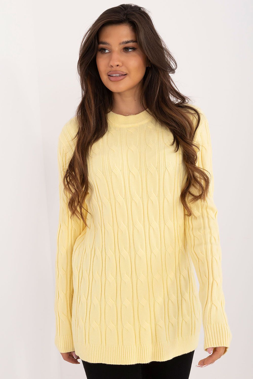   Sweter Damski Model AT-SW-2343.88 Light Yellow - AT 