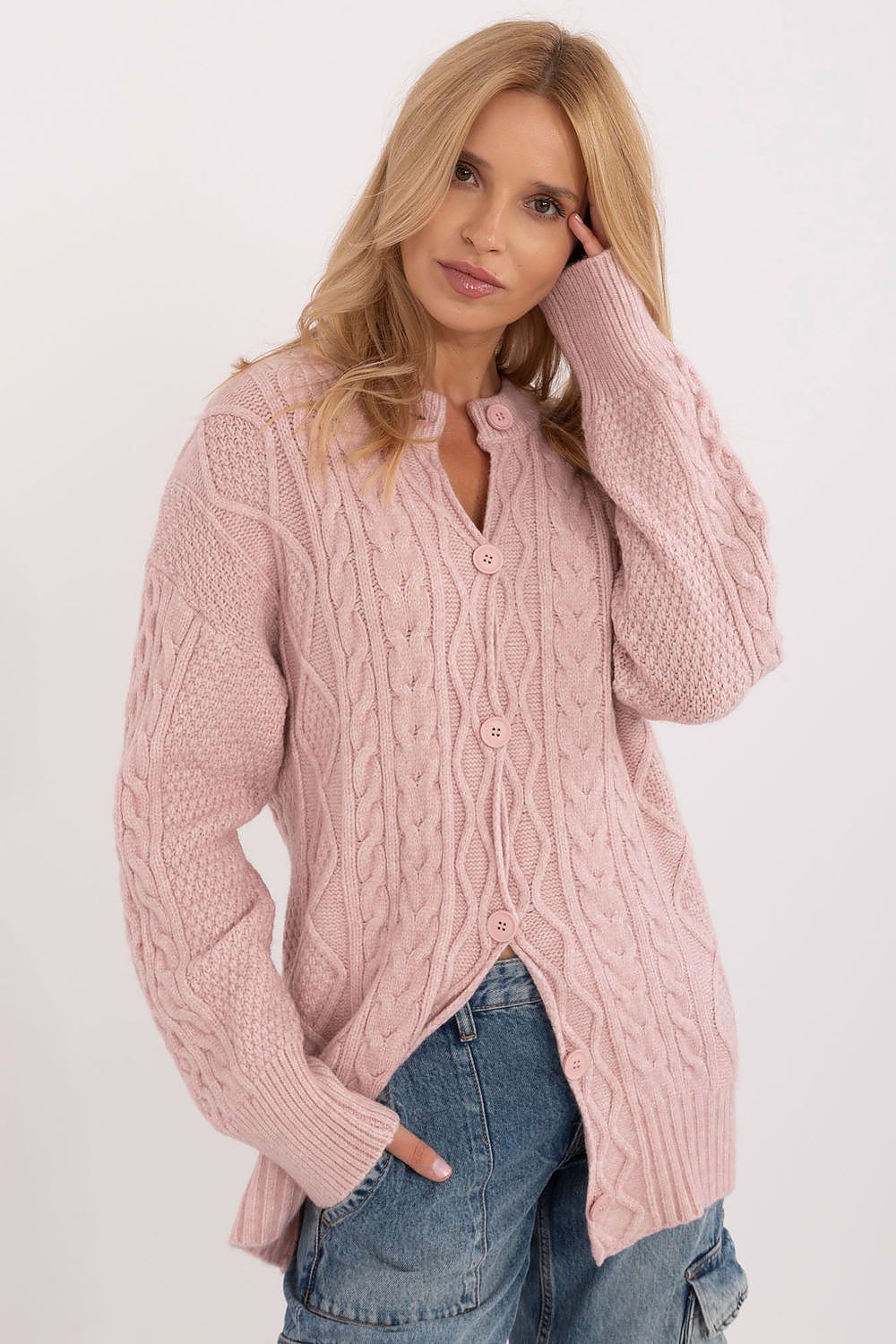  Sweter Damski Model AT-SW-23525.21 Light Pink - AT 