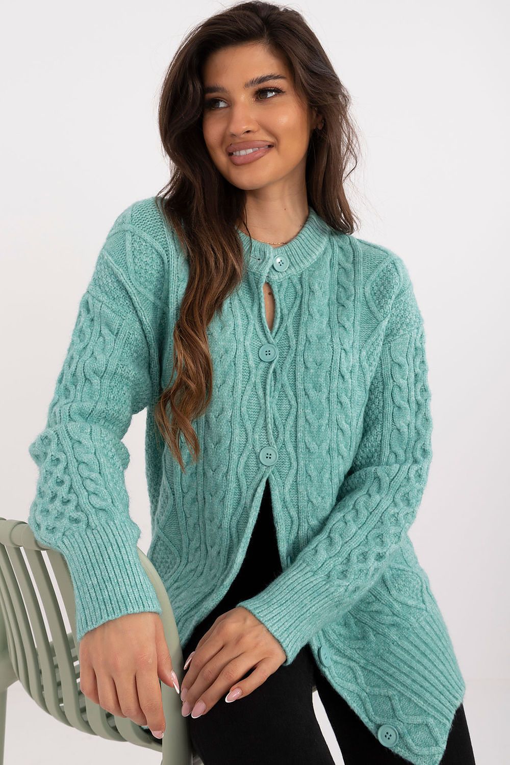  Sweter Damski Model AT-SW-23525.21 Mint - AT 