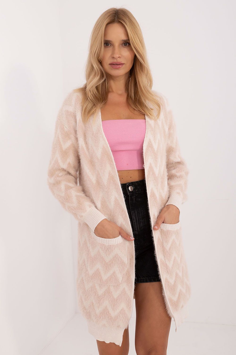  Sweter Kardigan Model AT-SW-2340-A.00 Beige - AT 