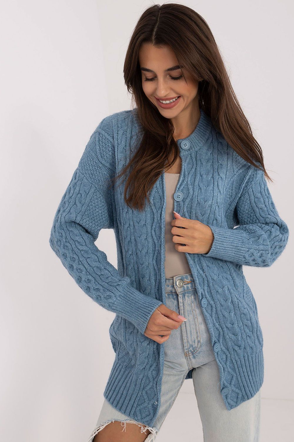  Sweter Damski Model AT-SW-23525.21 Blue - AT 