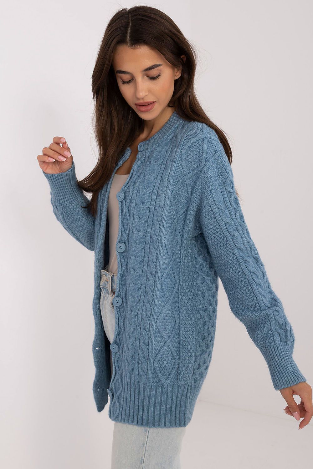  Sweter Damski Model AT-SW-23525.21 Blue - AT 