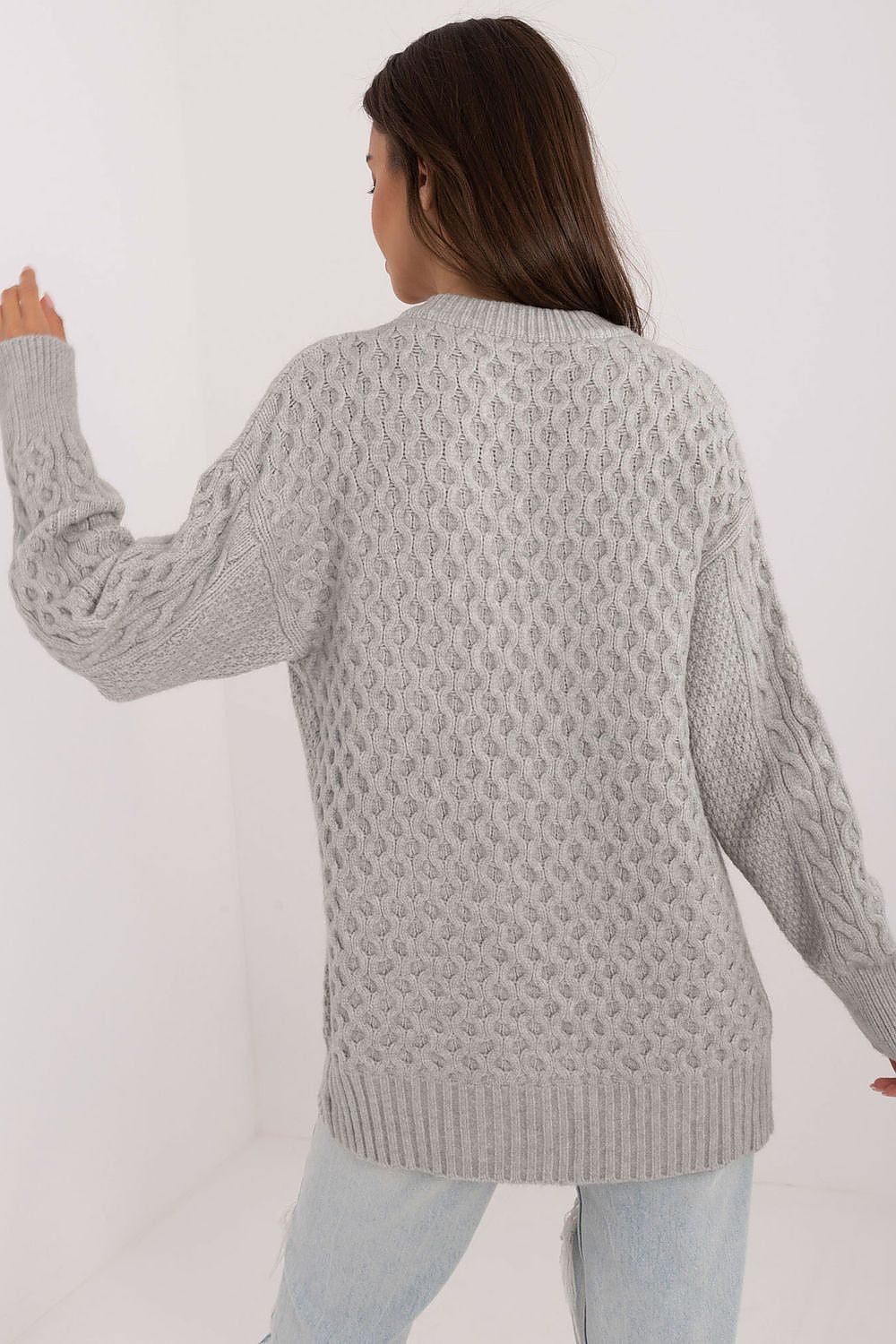  Sweter Damski Model AT-SW-23525.21 Grey - AT 