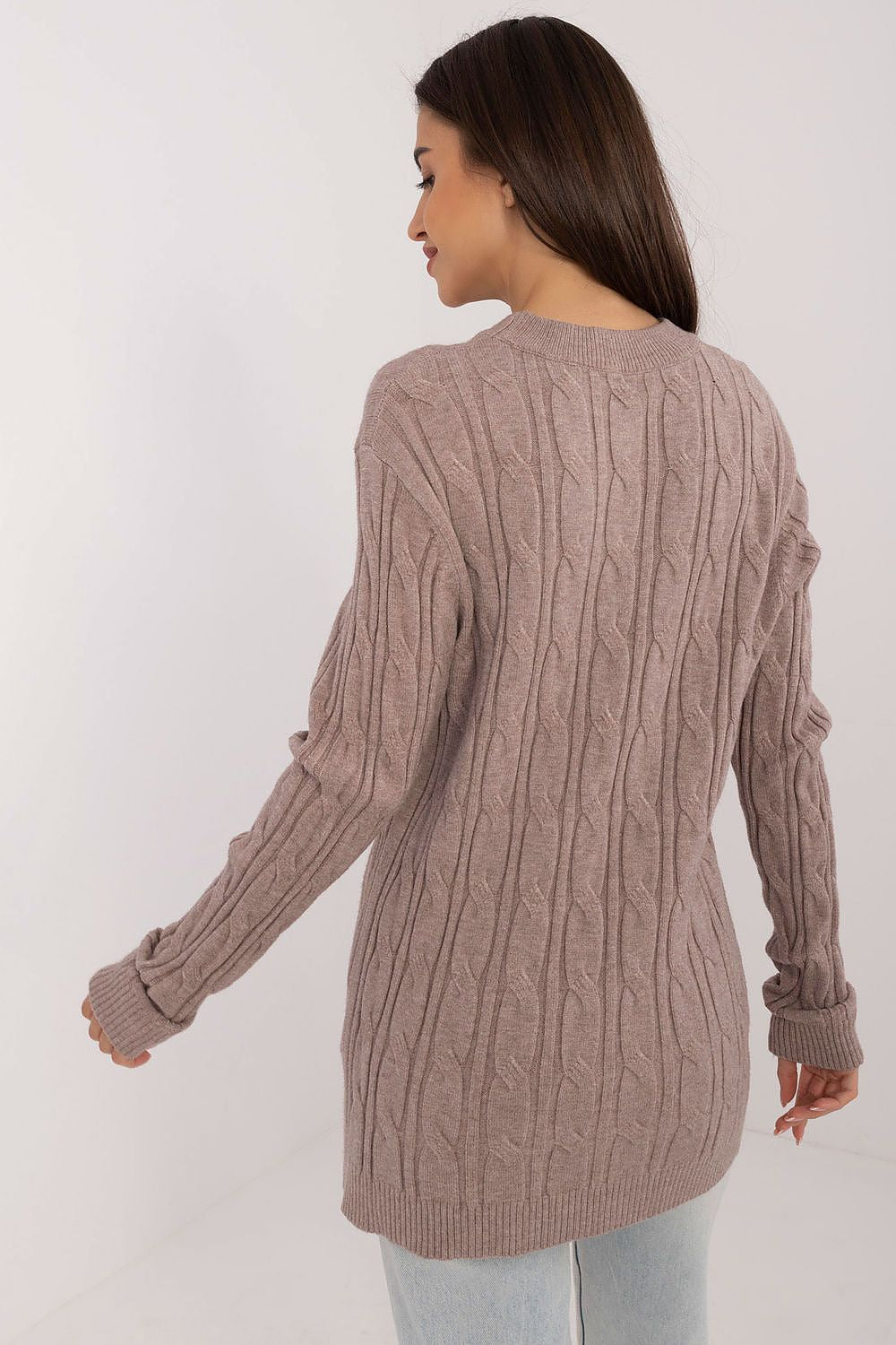   Sweter Damski Model AT-SW-2343.88 Dark Beige - AT 