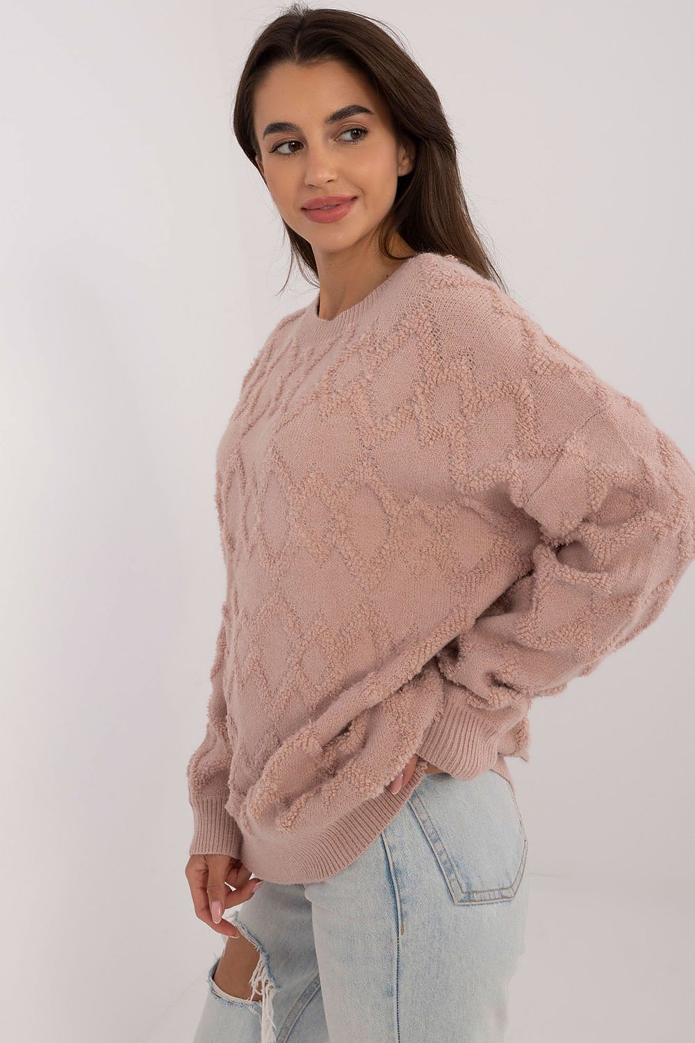   Sweter Damski Model AT-SW-2361.61 Dark Pink - AT 