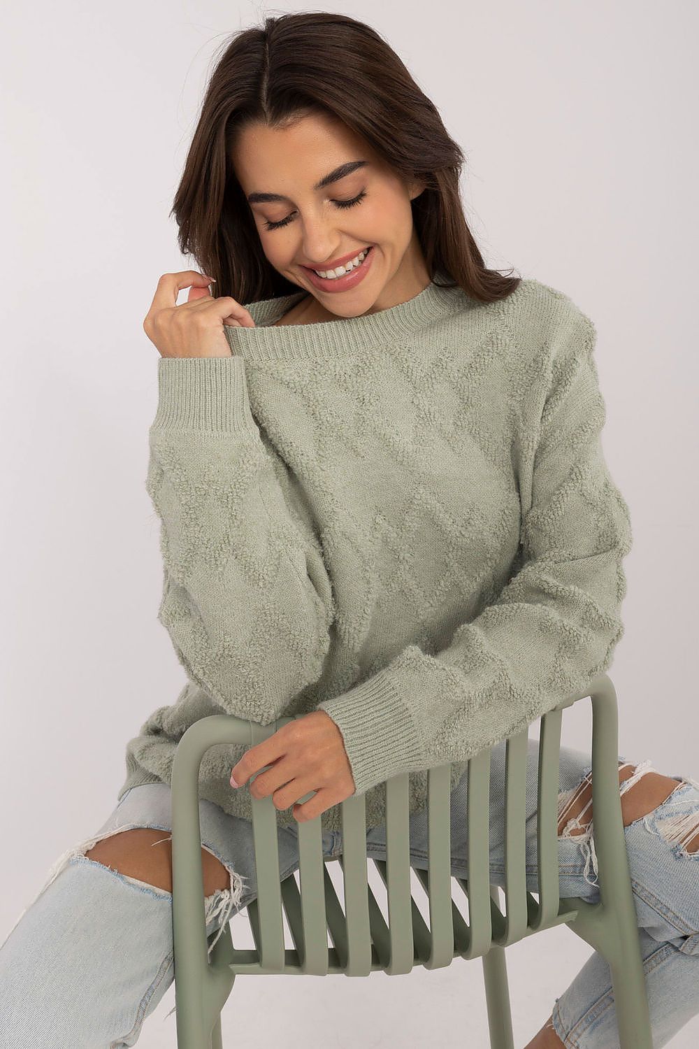   Sweter Damski Model AT-SW-2361.61 Pistacja - AT 